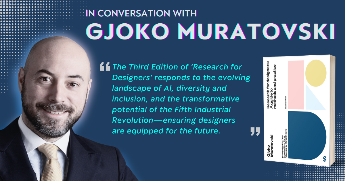 Image of Gjoko Muratovski with text of 'In conversation with' written in bold
