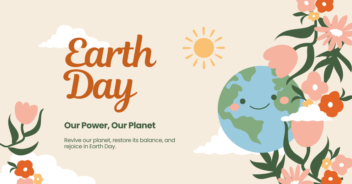 Image of earth with flowers surrounding it