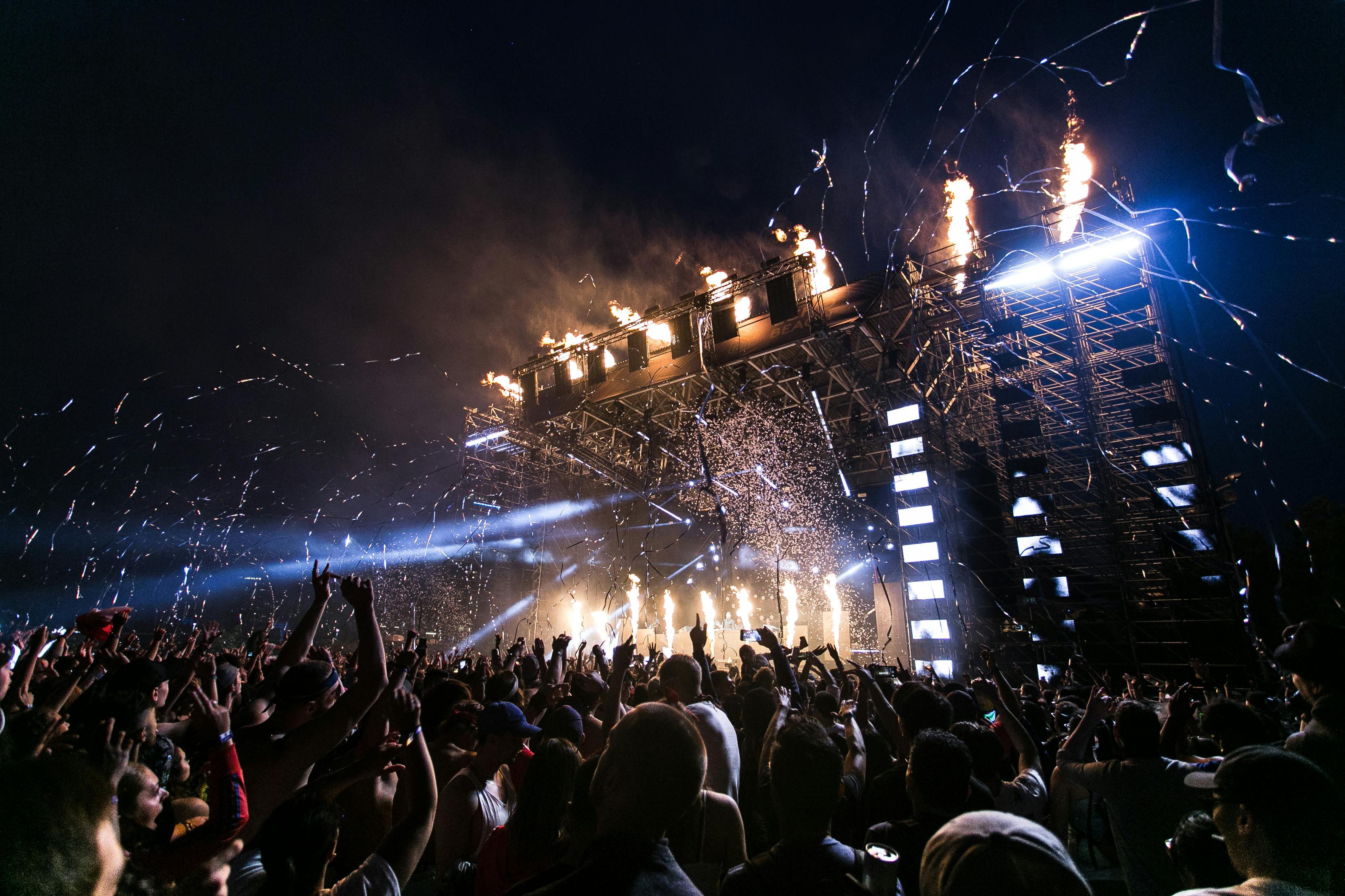 pexels-wendywei-1190297 image of a big outdoor music venue full of people and streamers coming down from the stage.